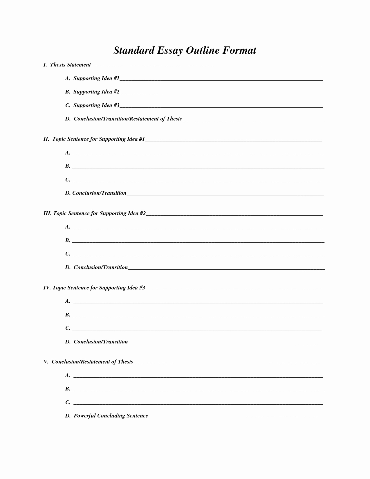 14 Best Of College Essay Outline Worksheet Essay