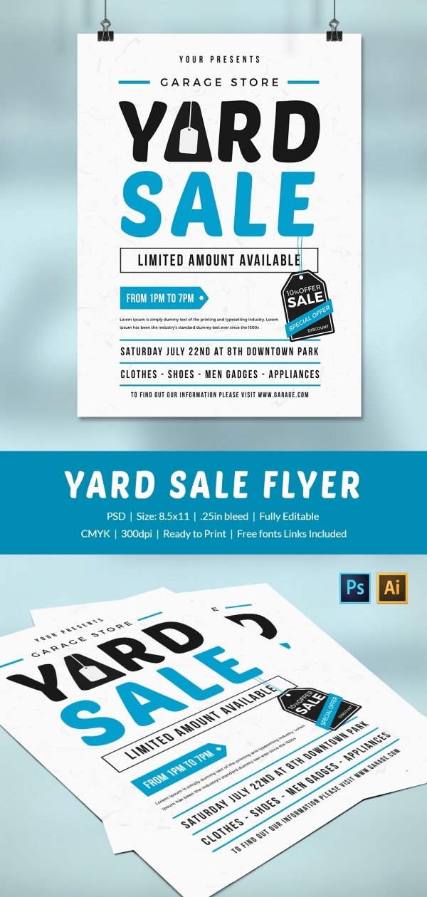 14 Best Yard Sale Flyer Templates &amp; Psd Designs