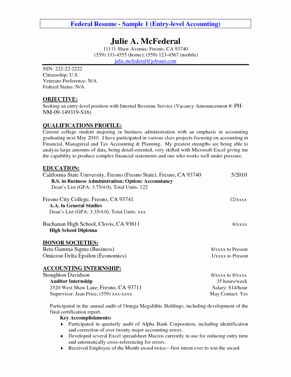 14 Entry Level Accounting Resume Objective