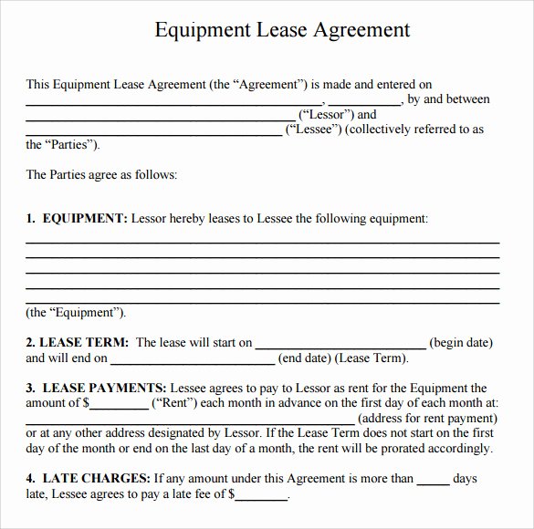 14 Equipment Rental Agreement Templates