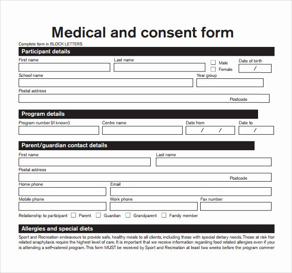 14 Medical Consent form Templates – Free Samples