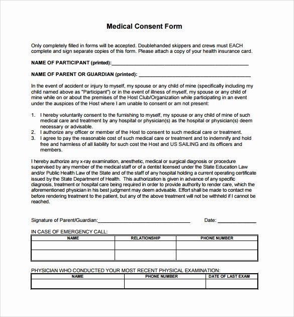 14 Medical Consent form Templates – Free Samples