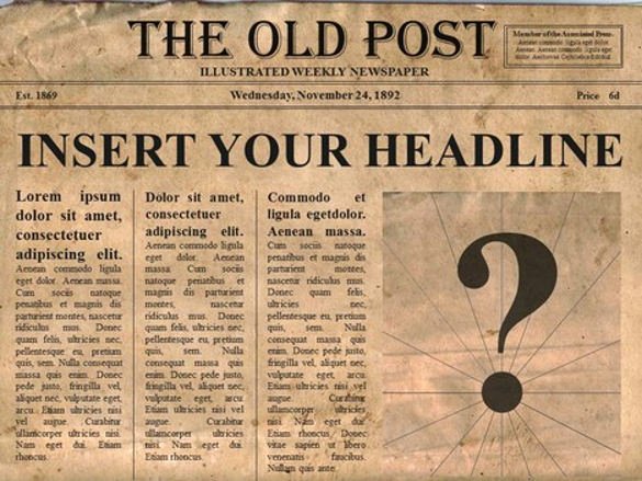 14 Old Newspaper Templates Free Sample Example format