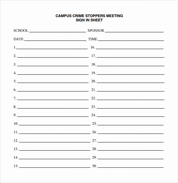 14 Sample Meeting Sign In Sheets