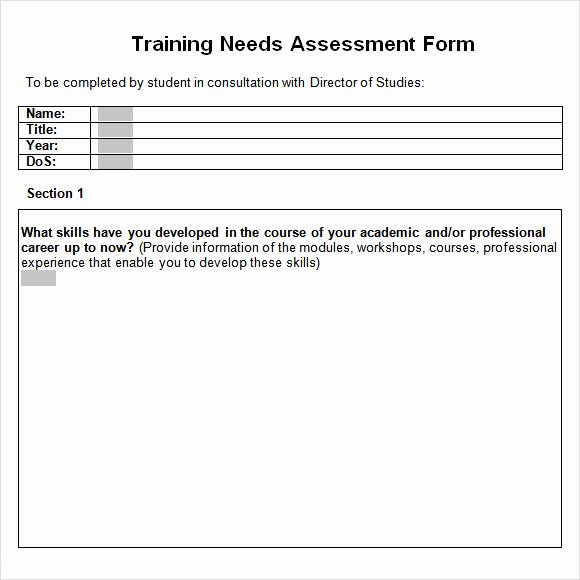 training needs assessment template