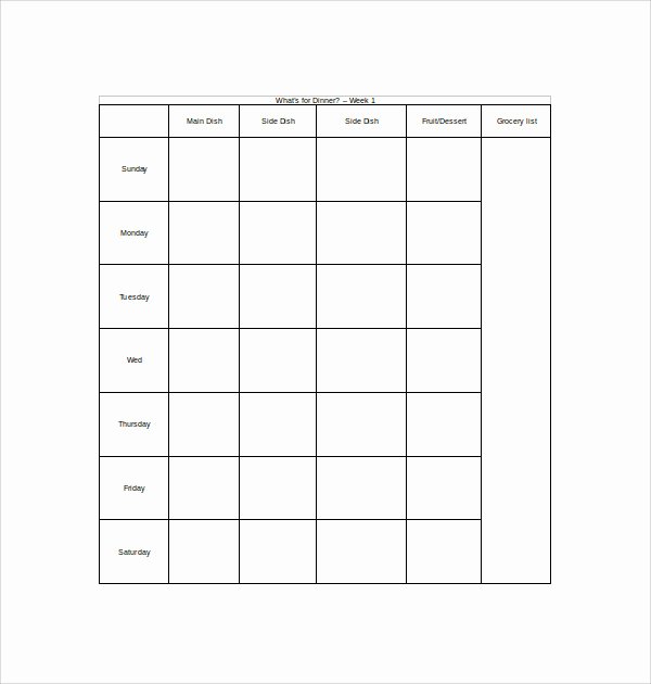 14 Weekly Meal Plan Templates