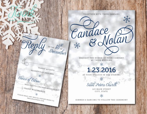 14 Winter Wedding Invitation Templates – Sample Example