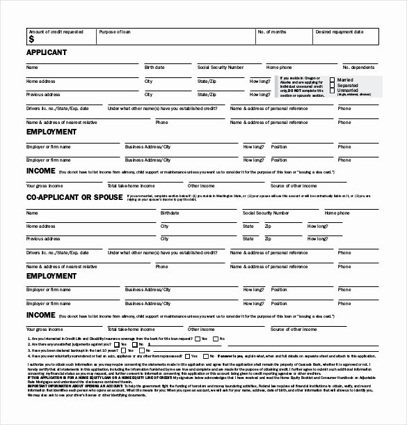 15 Application form Templates – Free Sample Example