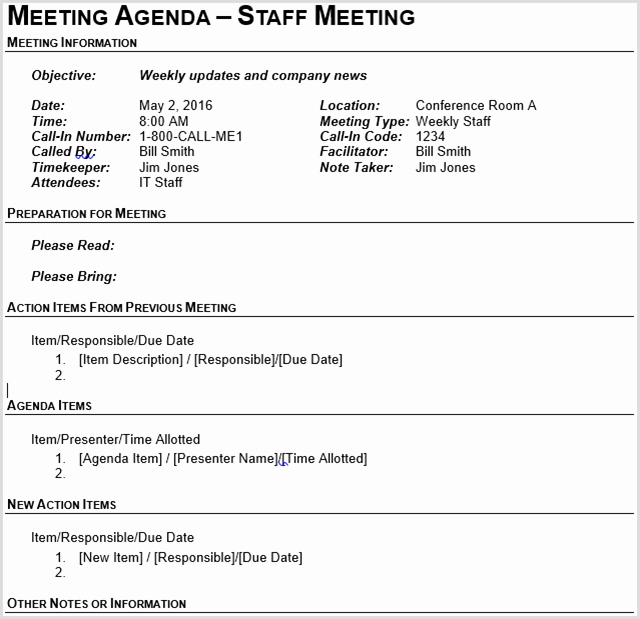 15 Best Meeting Agenda Templates for Word