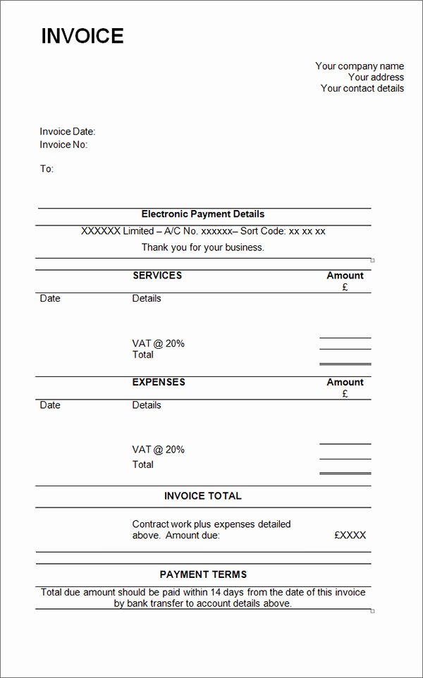 contractor invoices