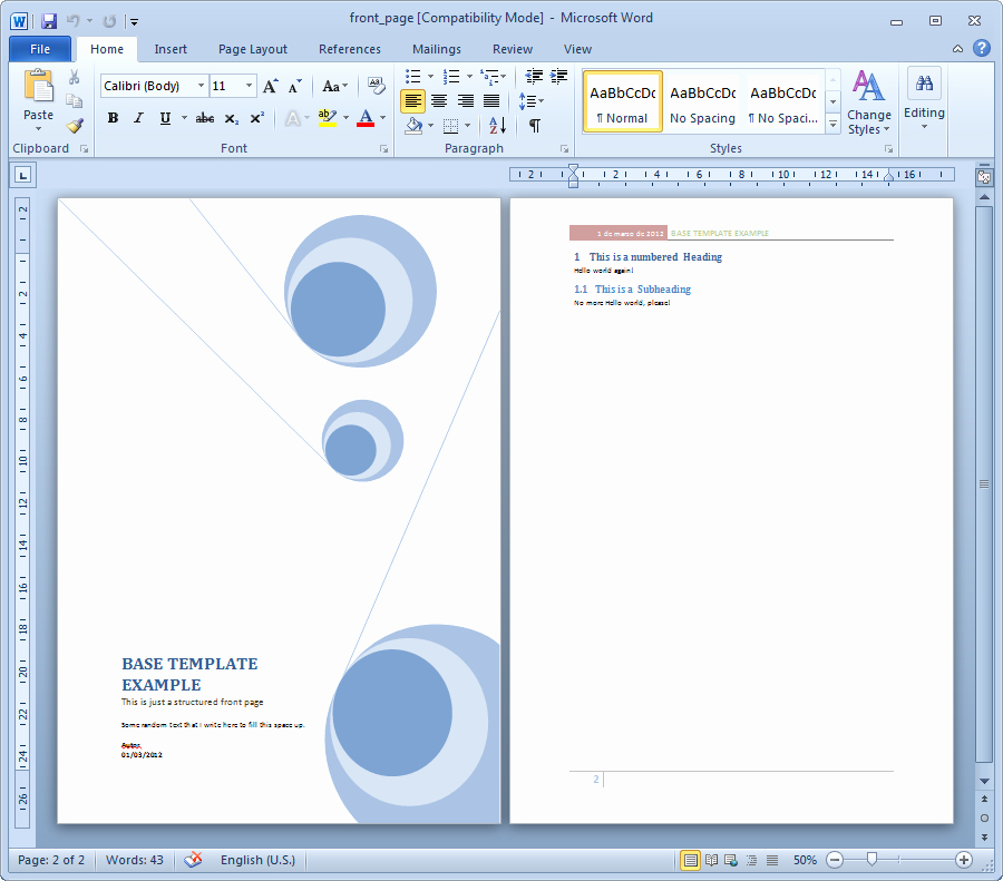 15 Cover Page Template Microsoft Word Report