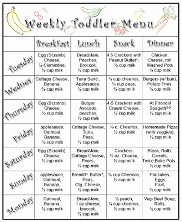 15 Daycare Menu Templates Free Ideas Samples Examples