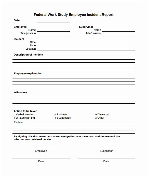 15 Employee Incident Report Templates – Pdf Word Pages