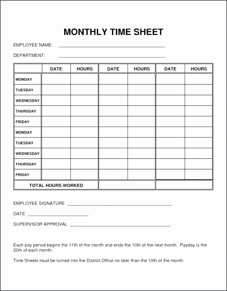 15 Employee Time Sheet form