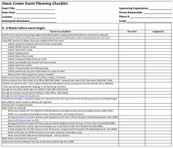 15 event Checklist Templates Pdf Doc