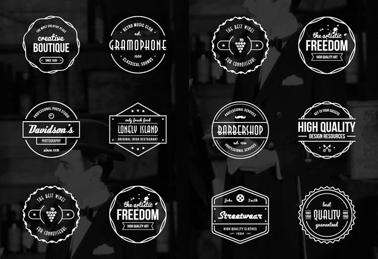15 Free Vintage Logo &amp; Badge Template Collections