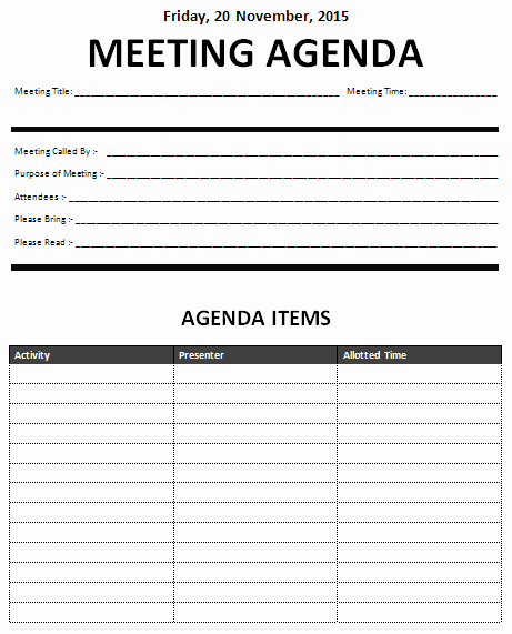 15 Meeting Agenda Templates Excel Pdf formats