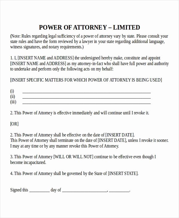 15 Power Of attorney Templates Free Sample Example