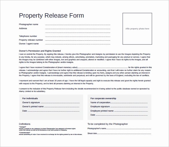 15 Property Release forms to Download for Free