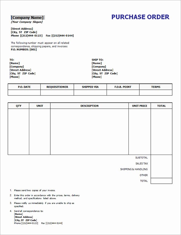 15 Purchase order Templates to Download for Free
