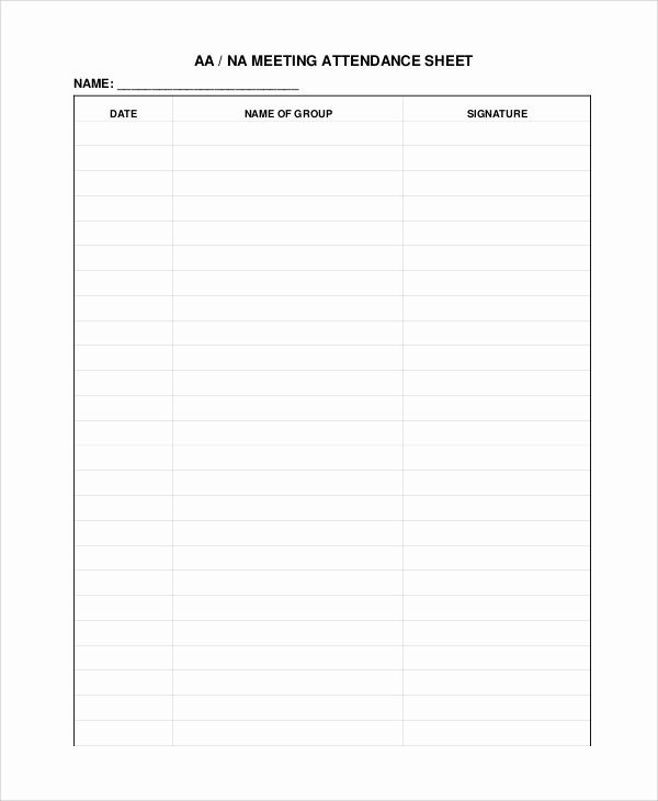 15 Sample attendance Sheets