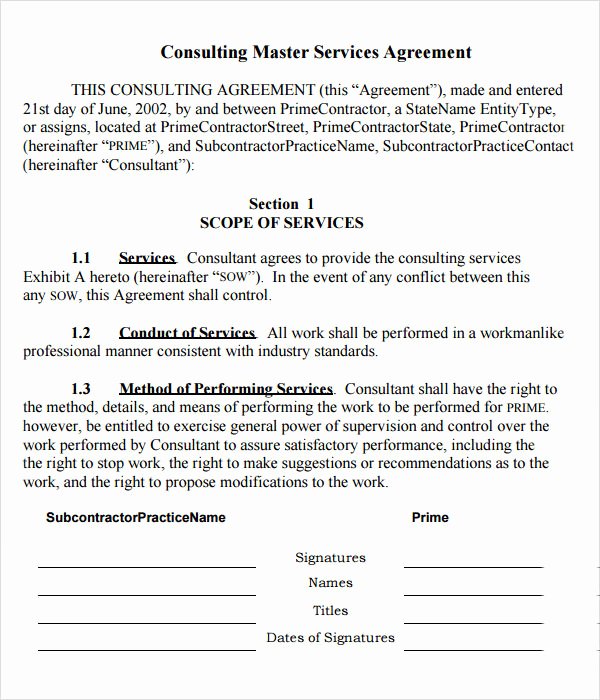 master service agreement template