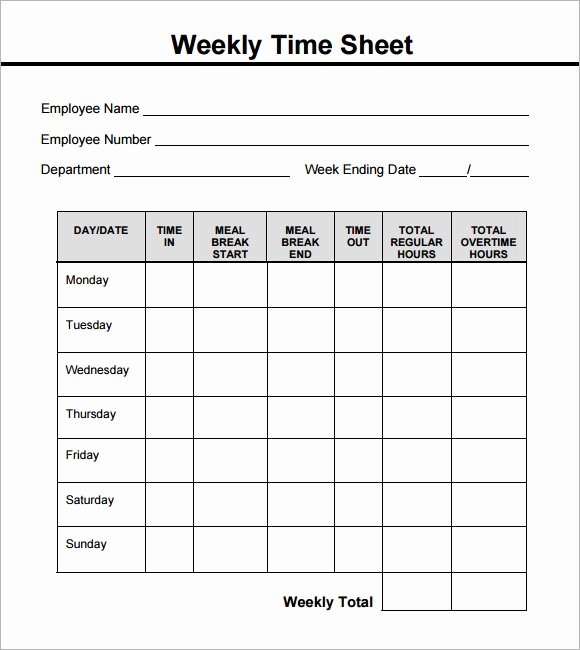 15 Sample Weekly Timesheet Templates for Free Download