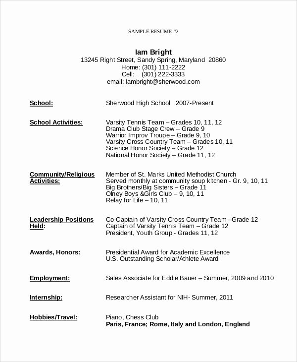 teenage resume template