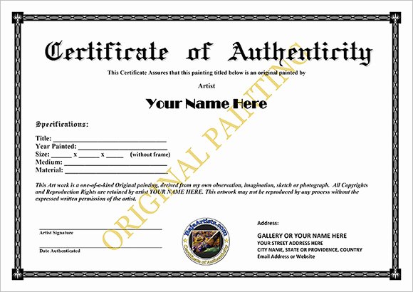 16 Certificate Of Authenticity Samples