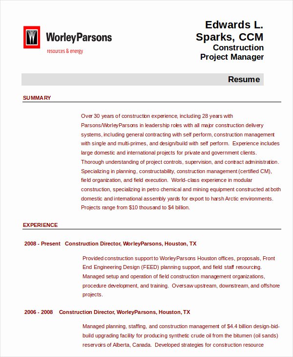 16 Free Sample Project Manager Resumes Best Resumes 2018