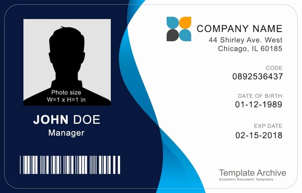16 Id Badge &amp; Id Card Templates Free Template Archive