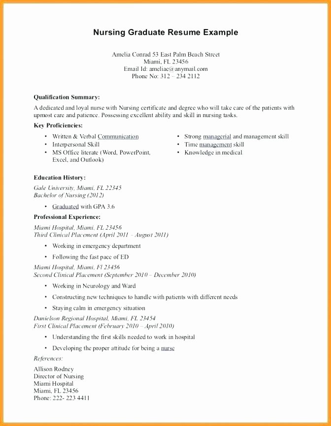 16 New Graduate Nursing Resume