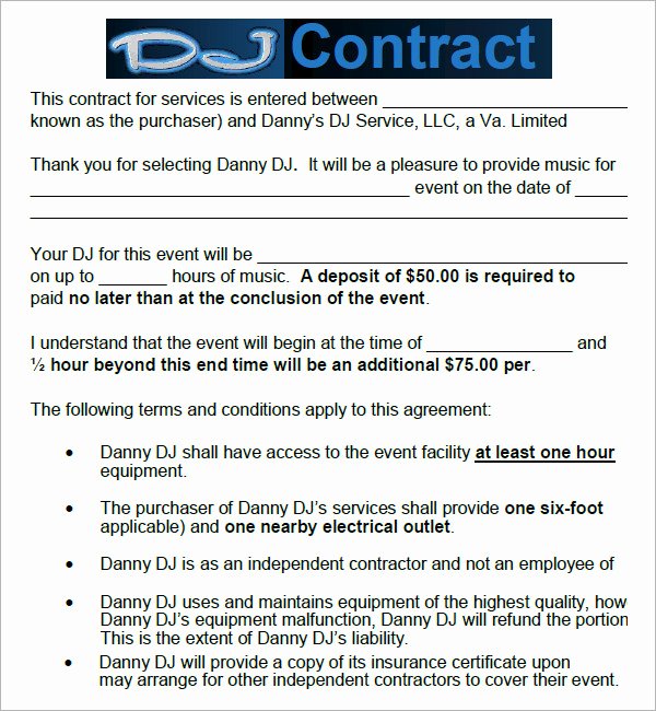 16 Sample Best Dj Contract Templates to Download
