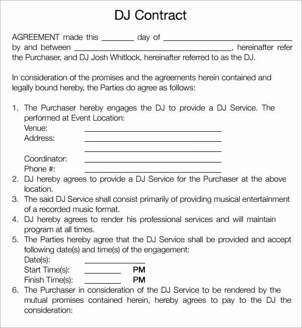 16 Sample Best Dj Contract Templates to Download