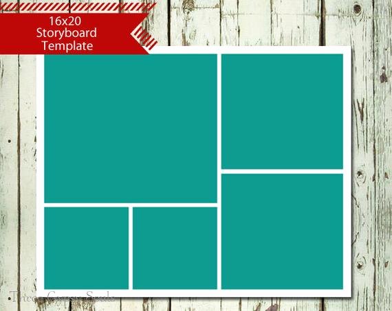 16x20 Storyboard Collage Template Layered Psd Collage
