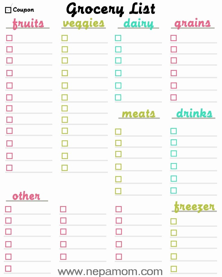 17 Best Ideas About Grocery List Templates On Pinterest
