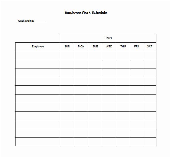 17 Blank Work Schedule Templates Pdf Doc