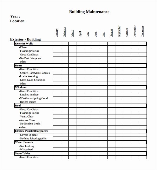 17 Maintenance Checklist Templates – Pdf Word Pages