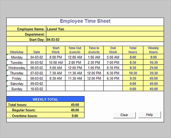 17 Timesheet Calculator Templates to Download for Free