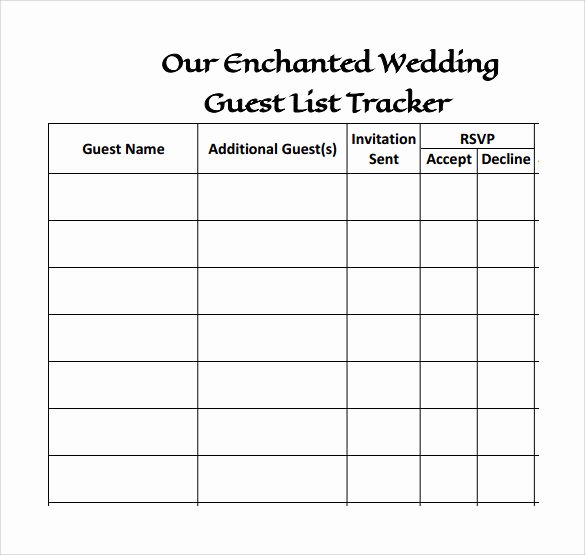 17 Wedding Guest List Templates – Pdf Word Excel