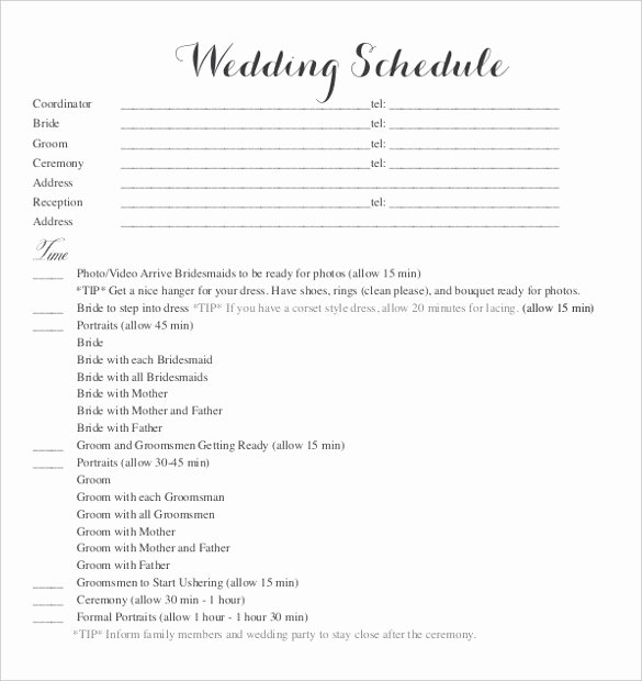 17 Wedding Schedule Templates Free Sample Example