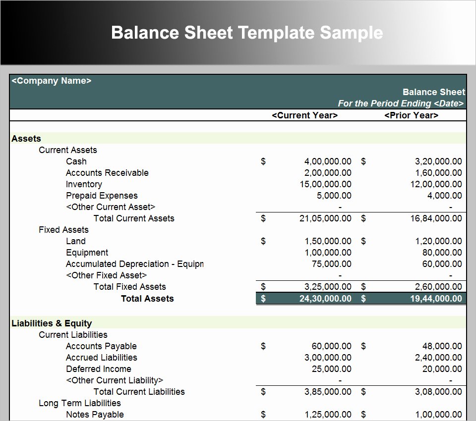 18 Balance Sheet Template for Small Business