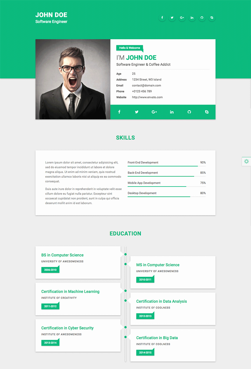 18 Best HTML Resume Templates for Awesome Personal