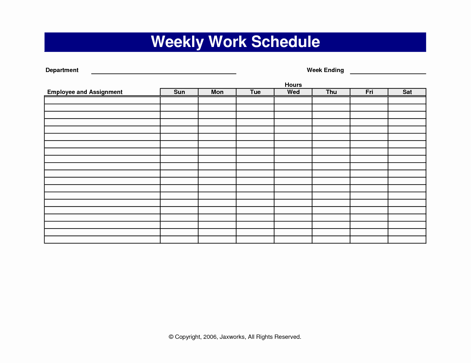 18 Blank Weekly Employee Schedule Template Blank
