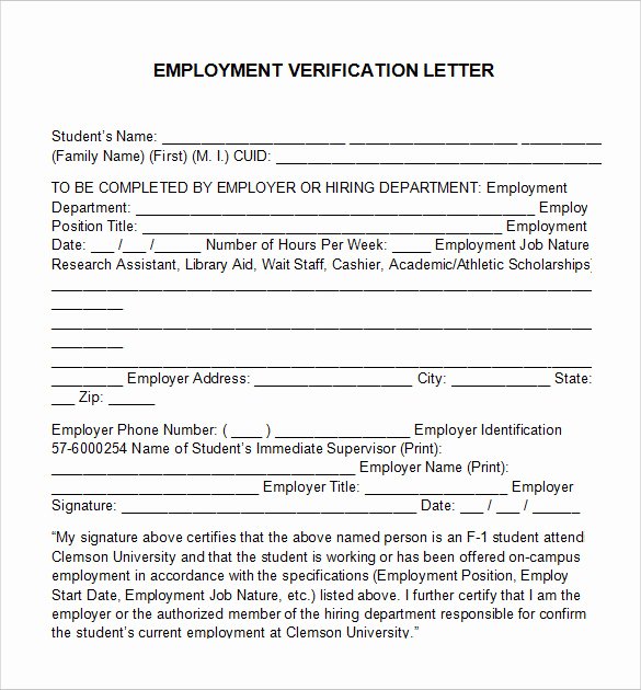 18 Employment Verification Letter Templates Download for