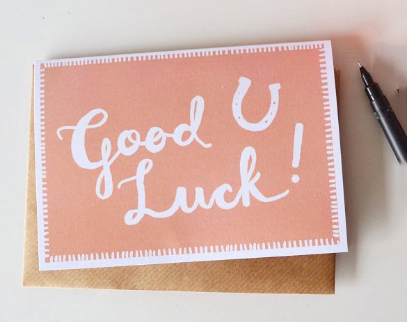 sample good luck card