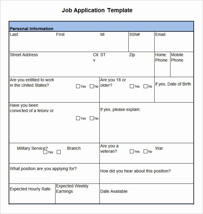 18 Job Application form Template Free Word Pdf Excel