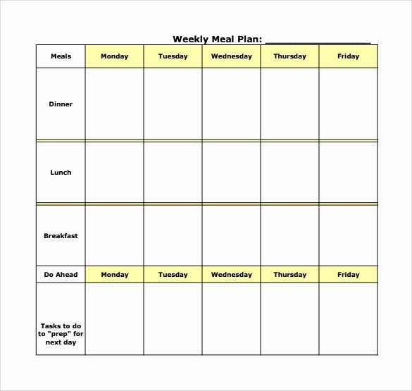 18 Meal Planning Templates – Pdf Excel Word