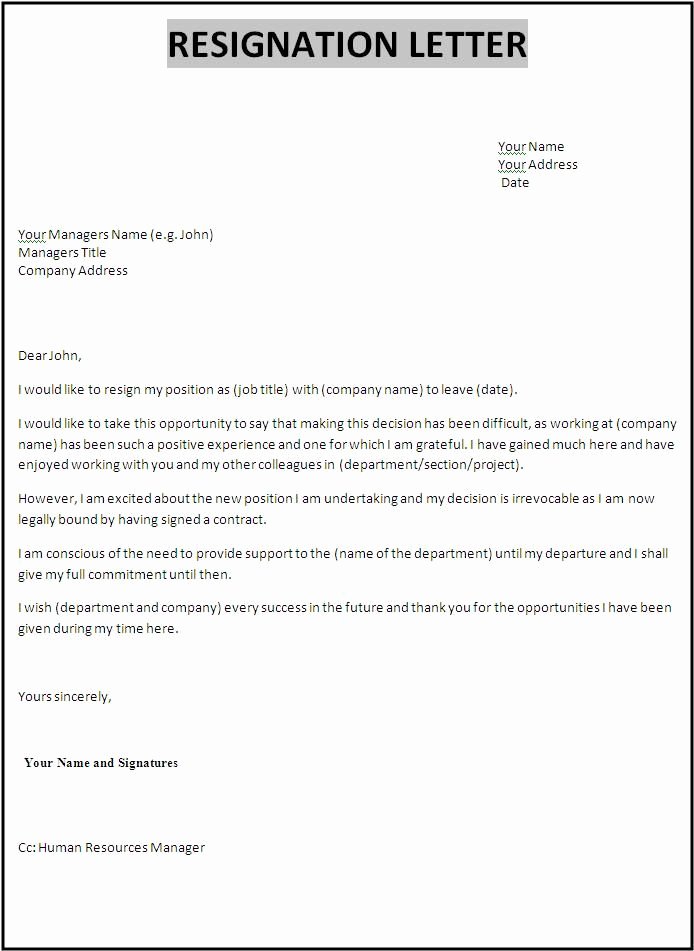 18 S Of Template Resignation Letter In Word