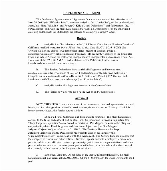 settlement agreement